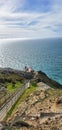 Looking down the long flight of stairs to the Point Reyes Lighthouse Royalty Free Stock Photo