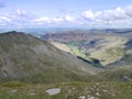 Looking down from Nethermost Pike summit to Grisedale valley Royalty Free Stock Photo