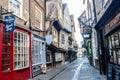 Looking down old street the shambles in historic York