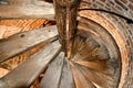 Old wooden spiral staircase Royalty Free Stock Photo