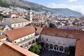 Looking down over the red tiles roofs of Dubrovnik. UNESCO World Heritage Site. Royalty Free Stock Photo