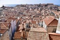 Looking down over the red tiles roofs of Dubrovnik. UNESCO World Heritage Site. Royalty Free Stock Photo