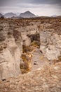 Looking Down Over Tuff Canyon Royalty Free Stock Photo