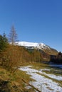 Looking down the path to Corrie Fee towards Glendoll Lodge and Cairn Broadland in Glen Doll.