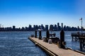 Looking down the pier in Lonsdale Quay on a sunny summers day Royalty Free Stock Photo