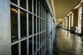 Looking Down Prison Cell Block at Bars