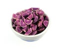 Looking Down Quartered Purple Potatoes Royalty Free Stock Photo