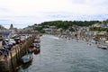 Looking down the river to the sea in Looe, Cornwall