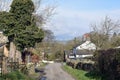 View down road of small hamlet of Bewaldeth, Lake District Royalty Free Stock Photo