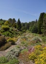 Looking down the Rock Garden Path in the St Andrews Botanic Gardens in Fife. Royalty Free Stock Photo
