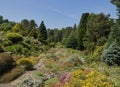 Looking down the Rock Garden Path in the St Andrews Botanic Gardens in Fife. Royalty Free Stock Photo