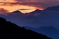 Looking down on Sierra Nevada de Santa Marta, high Andes mountains of the Cordillera, Paz, Colombia. Travel holiday in Colombia. Royalty Free Stock Photo