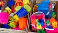 Plastic toys at a beachside shop Royalty Free Stock Photo