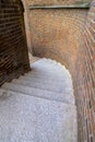 Looking down some winding street steps curving to the right Royalty Free Stock Photo