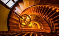 Looking down a spiral staircase in the Handley Library, Winchester, Virginia.