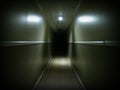 Looking Down a Spooky Dark Hallway 1 Royalty Free Stock Photo