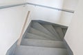 Looking down stairs inside building, L turn few steps down Royalty Free Stock Photo