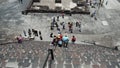 Looking down stairs from the pyramid of the sun