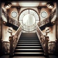 Art deco styled entrance and stairway