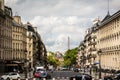 Looking Down Street with Eiffel Tower in Paris