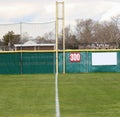 Looking down the third base foul line to the foul pole of a baseball field Royalty Free Stock Photo