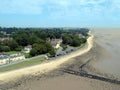 Looking down to estuary shoreline Royalty Free Stock Photo