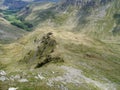 Looking down to Nethermost Pike east ridge Royalty Free Stock Photo