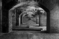 Looking Down Tunnel of Brick Arches