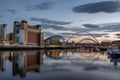 Looking down the Tyne River to the Baltic,Sage and Millennium Bridge Royalty Free Stock Photo