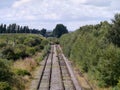 Looking down unused railway line Royalty Free Stock Photo