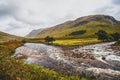 Looking down Glen Etive. Landscape. Royalty Free Stock Photo