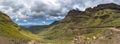 Looking down in the valley and Sani Pass Royalty Free Stock Photo