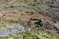 Valley floor seen from rugged slope