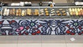 Looking down view of Italian pastries at a counter