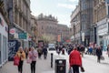 Looking Down From Wellgate in Scotland`s Dundee busy with Shoppers and Visitors Royalty Free Stock Photo