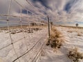 Fence Frozen in Hoar Frost During Colorado Winter