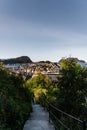 Looking down at Ãâ¦lesund city from the stairs going up to the mountain peak, Norway Royalty Free Stock Photo