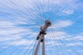 Looking through the famous London Eye in London England