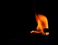 Fire burning at night Royalty Free Stock Photo