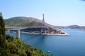 Franjo Tudman Bridge, a cable-stayed bridge in southern croatia Royalty Free Stock Photo