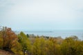 Looking at Grand Havens lighthouse off in the distance from Muskegon Michigan