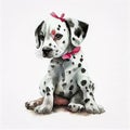 Pink Pastel Headband and Dalmatian Puppy: A Perfect Pair AI Generated