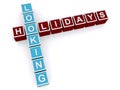 Looking, holidays spelled in blocks