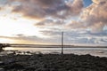 Looking from Holy Island causeway to the island. Northumberland. England.UK Royalty Free Stock Photo