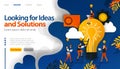 Looking for ideas and solutions to problems, brainstorming for ideas vector illustration concept can be use for, landing page, tem Royalty Free Stock Photo