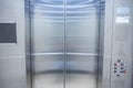 Looking from inside an elevator to the outside with the doors closed Royalty Free Stock Photo