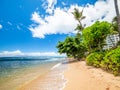 Kaanapali Beach, Maui, Hawaii, three miles of white sand and crystal water Royalty Free Stock Photo