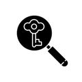 Looking for key black glyph icon Royalty Free Stock Photo