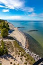 Lighthouse View of Lake Superior and Crisp Point Beach Royalty Free Stock Photo