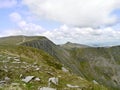 Looking from Nethermost Pike to Striding Edge, Lake District Royalty Free Stock Photo